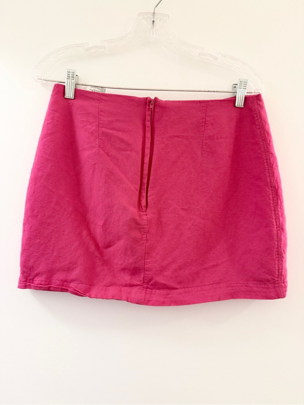 💖H&M Hot Pink Linen Mini Skirt with Back Zipper Closure Size 6💖 - Picture 2 of 4
